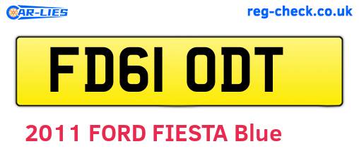 FD61ODT are the vehicle registration plates.
