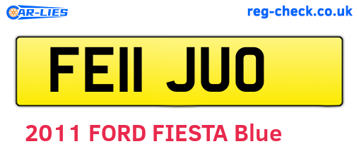 FE11JUO are the vehicle registration plates.