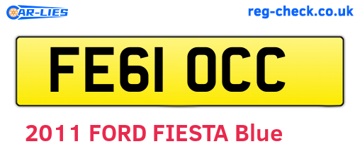 FE61OCC are the vehicle registration plates.