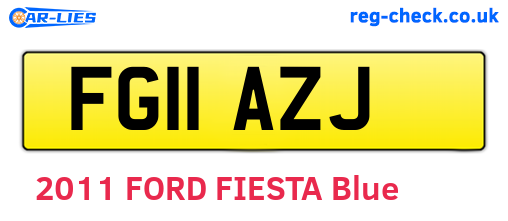 FG11AZJ are the vehicle registration plates.