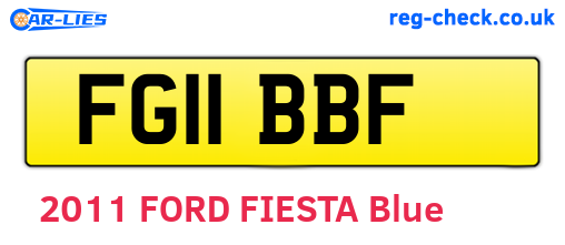 FG11BBF are the vehicle registration plates.