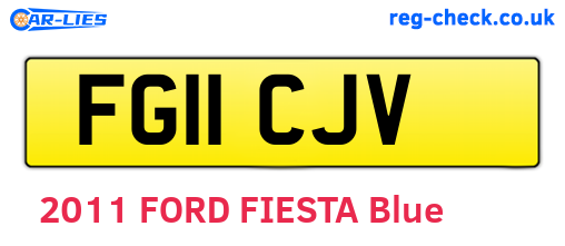 FG11CJV are the vehicle registration plates.