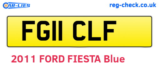 FG11CLF are the vehicle registration plates.