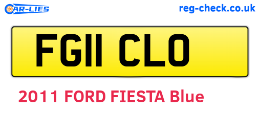 FG11CLO are the vehicle registration plates.