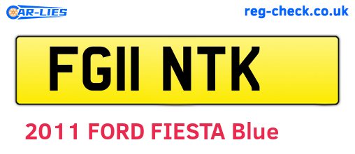 FG11NTK are the vehicle registration plates.