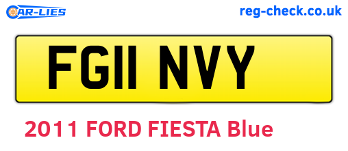FG11NVY are the vehicle registration plates.