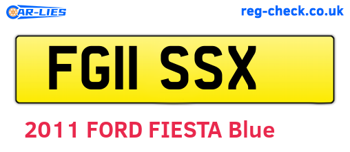 FG11SSX are the vehicle registration plates.