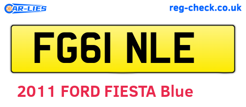 FG61NLE are the vehicle registration plates.