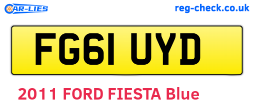FG61UYD are the vehicle registration plates.