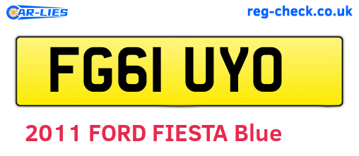 FG61UYO are the vehicle registration plates.