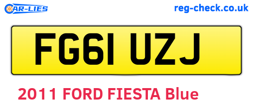 FG61UZJ are the vehicle registration plates.