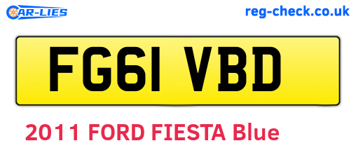 FG61VBD are the vehicle registration plates.