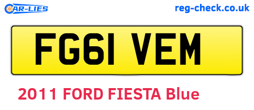 FG61VEM are the vehicle registration plates.