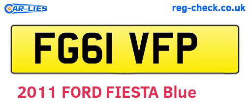 FG61VFP are the vehicle registration plates.