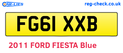 FG61XXB are the vehicle registration plates.