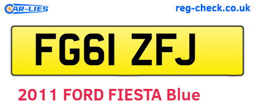 FG61ZFJ are the vehicle registration plates.