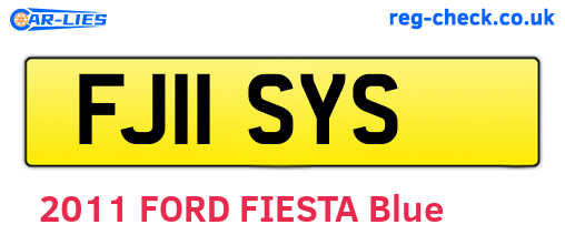 FJ11SYS are the vehicle registration plates.