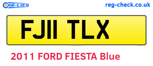 FJ11TLX are the vehicle registration plates.