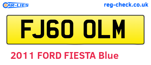 FJ60OLM are the vehicle registration plates.