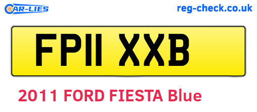 FP11XXB are the vehicle registration plates.