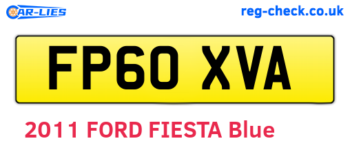FP60XVA are the vehicle registration plates.
