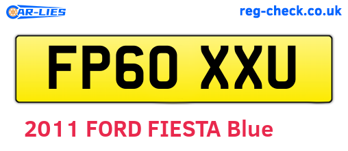 FP60XXU are the vehicle registration plates.
