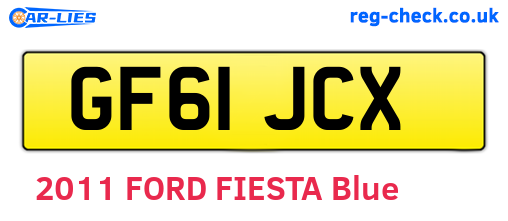 GF61JCX are the vehicle registration plates.