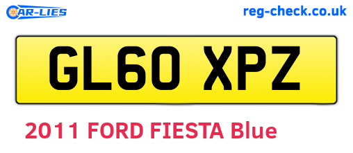 GL60XPZ are the vehicle registration plates.