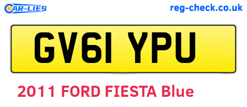 GV61YPU are the vehicle registration plates.