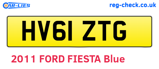 HV61ZTG are the vehicle registration plates.