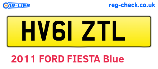 HV61ZTL are the vehicle registration plates.