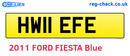 HW11EFE are the vehicle registration plates.