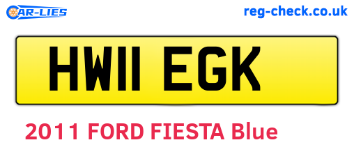 HW11EGK are the vehicle registration plates.