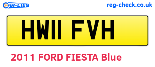 HW11FVH are the vehicle registration plates.