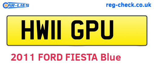 HW11GPU are the vehicle registration plates.