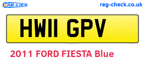 HW11GPV are the vehicle registration plates.