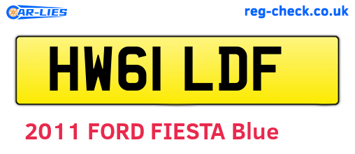 HW61LDF are the vehicle registration plates.