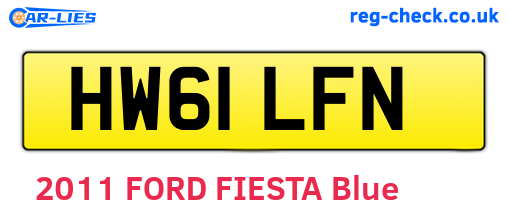 HW61LFN are the vehicle registration plates.