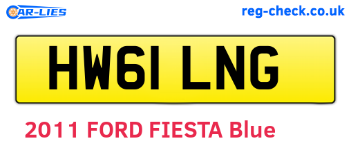 HW61LNG are the vehicle registration plates.
