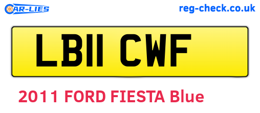 LB11CWF are the vehicle registration plates.