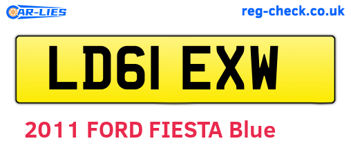 LD61EXW are the vehicle registration plates.