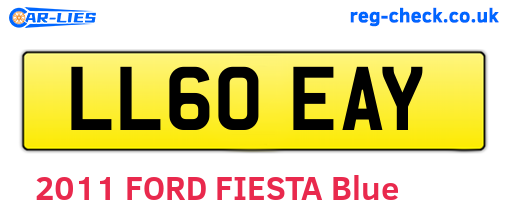 LL60EAY are the vehicle registration plates.