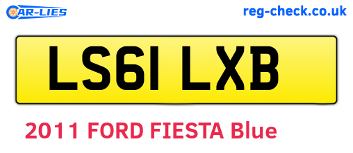 LS61LXB are the vehicle registration plates.