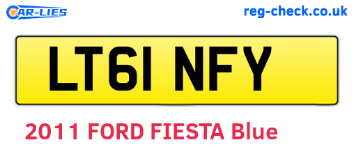 LT61NFY are the vehicle registration plates.
