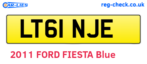 LT61NJE are the vehicle registration plates.
