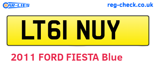 LT61NUY are the vehicle registration plates.