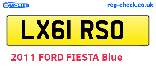 LX61RSO are the vehicle registration plates.