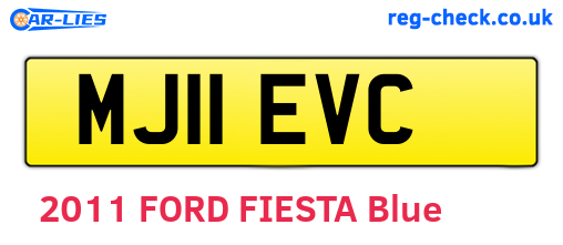 MJ11EVC are the vehicle registration plates.