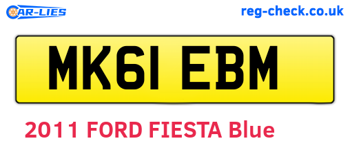 MK61EBM are the vehicle registration plates.
