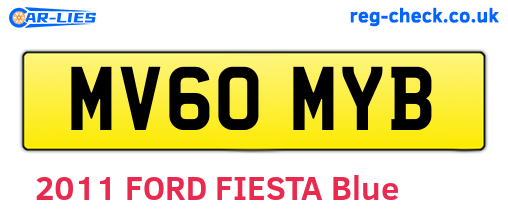 MV60MYB are the vehicle registration plates.